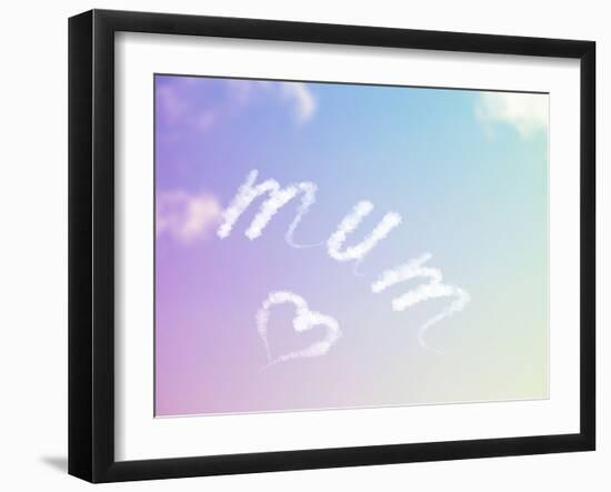 Sky Writing - Mum and a Heart Written in the Sky-null-Framed Photographic Print