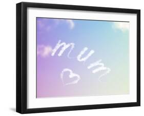 Sky Writing - Mum and a Heart Written in the Sky-null-Framed Photographic Print