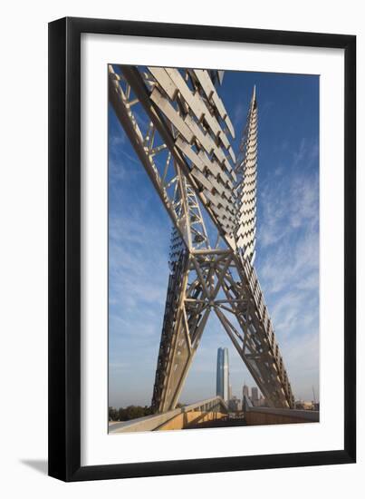 Skydance Footbridge over Highway I-40, Oklahoma City, Oklahoma, USA-Walter Bibikow-Framed Photographic Print