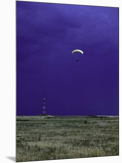 Skydiver Landing, USA-Michael Brown-Mounted Premium Photographic Print