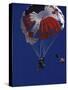 Skydiver with Red, White and Blue Parachute-null-Stretched Canvas