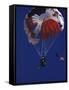 Skydiver with Red, White and Blue Parachute-null-Framed Stretched Canvas