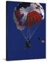 Skydiver with Red, White and Blue Parachute-null-Stretched Canvas