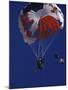 Skydiver with Red, White and Blue Parachute-null-Mounted Photographic Print
