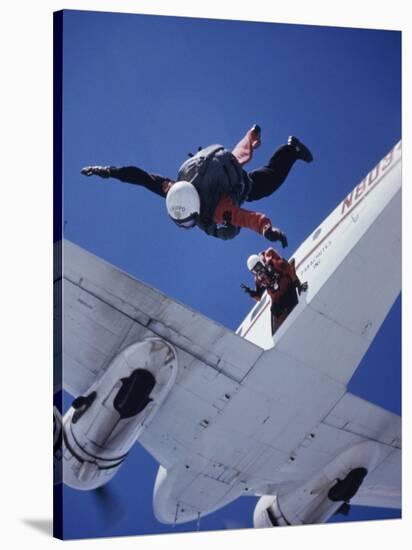 Skydivers Jumping from Plane-null-Stretched Canvas