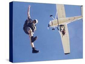 Skydivers Jumping from Plane-null-Stretched Canvas