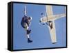 Skydivers Jumping from Plane-null-Framed Stretched Canvas