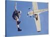 Skydivers Jumping from Plane-null-Stretched Canvas