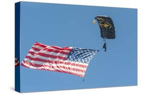 SkyFest, airshow, USSOCOM, army paratrooper, New Smyrna Beach, Florida, USA-Jim Engelbrecht-Stretched Canvas
