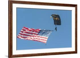 SkyFest, airshow, USSOCOM, army paratrooper, New Smyrna Beach, Florida, USA-Jim Engelbrecht-Framed Premium Photographic Print