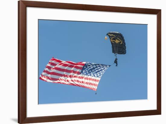 SkyFest, airshow, USSOCOM, army paratrooper, New Smyrna Beach, Florida, USA-Jim Engelbrecht-Framed Premium Photographic Print