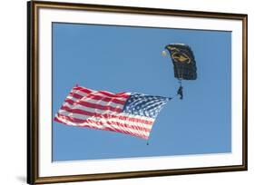 SkyFest, airshow, USSOCOM, army paratrooper, New Smyrna Beach, Florida, USA-Jim Engelbrecht-Framed Premium Photographic Print