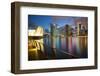 Skyline across Marina Bay, Singapore, Southeast Asia-Frank Fell-Framed Photographic Print