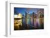 Skyline across Marina Bay, Singapore, Southeast Asia-Frank Fell-Framed Photographic Print