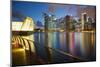 Skyline across Marina Bay, Singapore, Southeast Asia-Frank Fell-Mounted Photographic Print