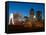 Skyline Along Des Moines River, Des Moines, Iowa-Walter Bibikow-Framed Stretched Canvas