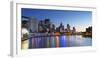 Skyline along Yarra River at dawn, Melbourne, Victoria, Australia-Ian Trower-Framed Photographic Print