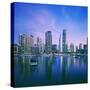 Skyline and boats on Dubai Marina-Murat Taner-Stretched Canvas