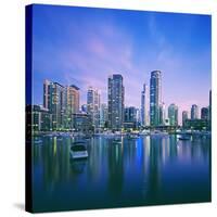 Skyline and boats on Dubai Marina-Murat Taner-Stretched Canvas