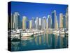 Skyline and boats on Dubai Marina-Murat Taner-Stretched Canvas