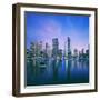 Skyline and boats on Dubai Marina-Murat Taner-Framed Photographic Print