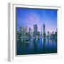 Skyline and boats on Dubai Marina-Murat Taner-Framed Photographic Print