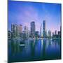 Skyline and boats on Dubai Marina-Murat Taner-Mounted Photographic Print