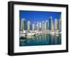 Skyline and boats on Dubai Marina-Murat Taner-Framed Photographic Print