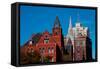 Skyline and church on Grand Avenue, St. Louis, Mo.-null-Framed Stretched Canvas