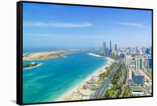 Skyline and Corniche, Al Markaziyah District, Abu Dhabi, United Arab Emirates, Middle East-Fraser Hall-Framed Stretched Canvas