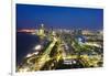 Skyline and Corniche, Al Markaziyah District by Night, Abu Dhabi, United Arab Emirates, Middle East-Fraser Hall-Framed Photographic Print