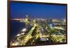 Skyline and Corniche, Al Markaziyah District by Night, Abu Dhabi, United Arab Emirates, Middle East-Fraser Hall-Framed Photographic Print