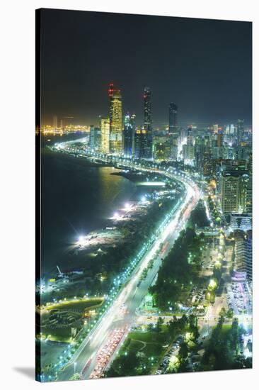 Skyline and Corniche, Al Markaziyah District by Night, Abu Dhabi, United Arab Emirates, Middle East-Fraser Hall-Stretched Canvas