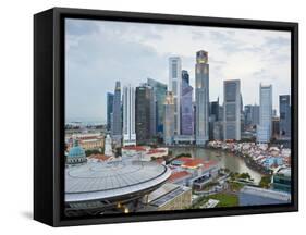 Skyline and Financial District at Dawn, Singapore, Southeast Asia, Asia-Gavin Hellier-Framed Stretched Canvas