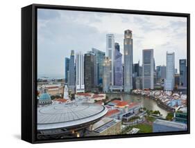 Skyline and Financial District at Dawn, Singapore, Southeast Asia, Asia-Gavin Hellier-Framed Stretched Canvas