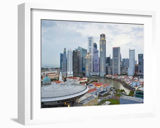 Skyline and Financial District at Dawn, Singapore, Southeast Asia, Asia-Gavin Hellier-Framed Photographic Print