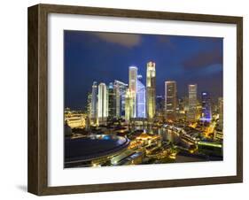 Skyline and Financial District at Dusk, Singapore, Southeast Asia, Asia-Gavin Hellier-Framed Photographic Print