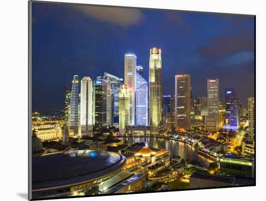 Skyline and Financial District at Dusk, Singapore, Southeast Asia, Asia-Gavin Hellier-Mounted Photographic Print