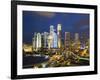 Skyline and Financial District at Dusk, Singapore, Southeast Asia, Asia-Gavin Hellier-Framed Photographic Print