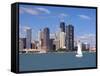 Skyline and Lake Michigan, Chicago, Illinois, USA-Alan Klehr-Framed Stretched Canvas