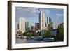 Skyline and Main River in Morning, Frankfurt, Hesse, Germany, Europe-Peter Adams-Framed Photographic Print