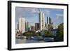 Skyline and Main River in Morning, Frankfurt, Hesse, Germany, Europe-Peter Adams-Framed Photographic Print