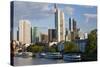 Skyline and Main River in Morning, Frankfurt, Hesse, Germany, Europe-Peter Adams-Stretched Canvas