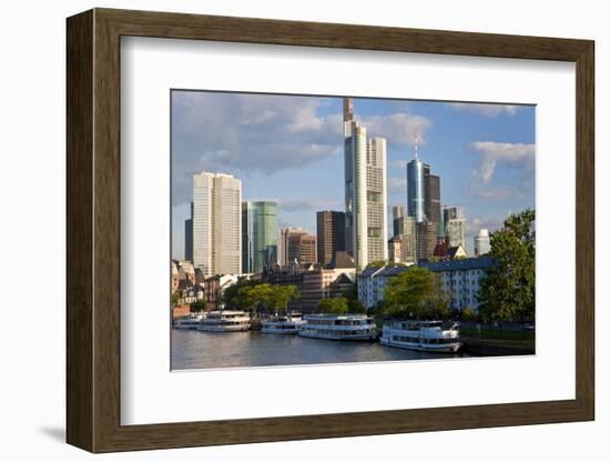 Skyline and Main River in Morning, Frankfurt, Hesse, Germany, Europe-Peter Adams-Framed Photographic Print