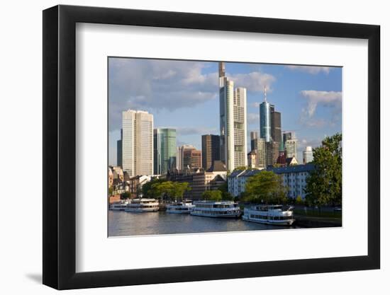 Skyline and Main River in Morning, Frankfurt, Hesse, Germany, Europe-Peter Adams-Framed Photographic Print