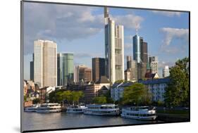 Skyline and Main River in Morning, Frankfurt, Hesse, Germany, Europe-Peter Adams-Mounted Photographic Print