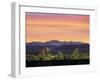 Skyline and Mountains at Dusk, Denver, Colorado, USA-null-Framed Premium Photographic Print