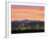 Skyline and Mountains at Dusk, Denver, Colorado, USA-null-Framed Photographic Print