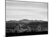 Skyline and mountains at dusk, Denver, Colorado, USA-null-Mounted Photographic Print