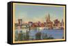 Skyline and Ohio River, Cincinnati, Ohio-null-Framed Stretched Canvas